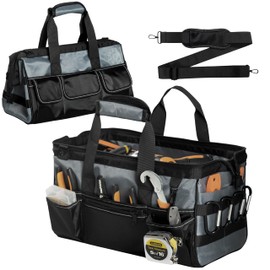 VIDAR TOOLS Tool Bags for men,15-Inch Heavy Duty Tool Bag. 16-Pocket.1680Dwaterproof Oxford cloth