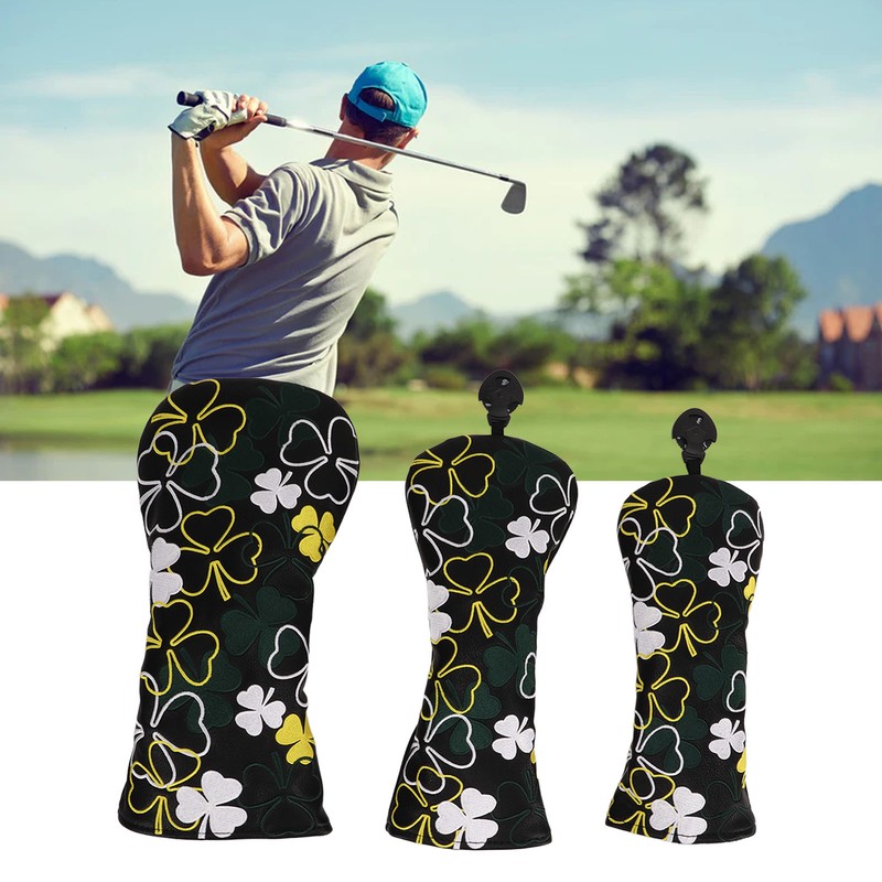 3PCS Golf Head Cover for Fairway Woods Driver Hybrids PU