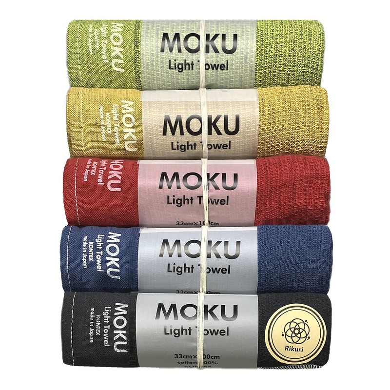 MOKU Face Towels, Set of 5, 13.0 x 39.4 inches