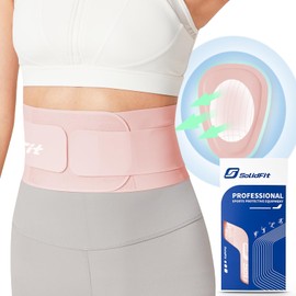 Ultra Thin Back Brace for Lower Back Pain Women, Lightweight Lower Back Support Brace for Sciatica, Scoliosis, Herniated Disc, Breathable Back Braces for Home, Work, Work Out (Pink, Medium)
