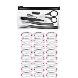 aplans Eyebrow Template Scissors for Men and Women, Eyebrow Cutter, Eyebrow Template, Eyebrow Eyebrow Sleigh (Black, Set of 24)