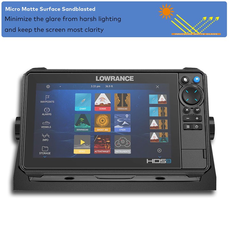 INNOSURE Premium Tempered Glass Screen Protector for Lowrance HDS-9 Live