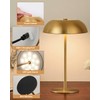 BRASSLISM Gold Cordless Table Lamp – Rechargeable Touch Lamp with
