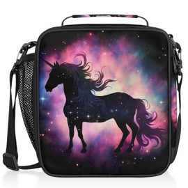 Rainbow Galaxy Animal Unicorn Lunch Bag Box for Kids Boys Girls Insulated Lunch Tote Bag with Adjustable Shoulder Strap Reusable Waterproof Thermal Cooler Bag for School Work Picnic Women Men