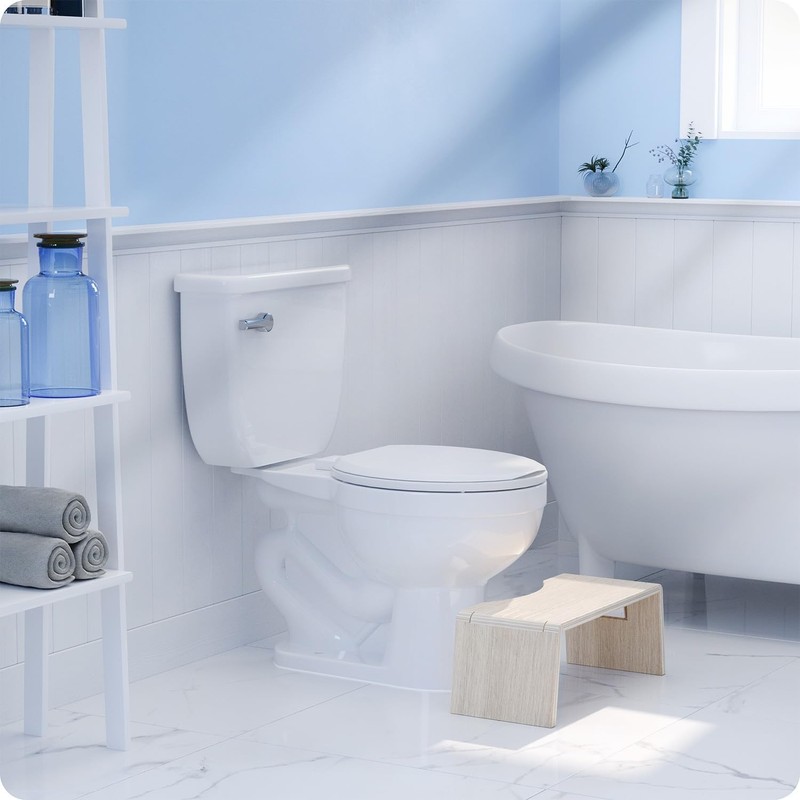 Squatty Potty Oslo Oak Folding Toilet Stool – Compact, Stylish,