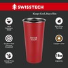 Swiss+Tech 16oz Stainless Steel Cups, 2 Pack Double Wall Pint