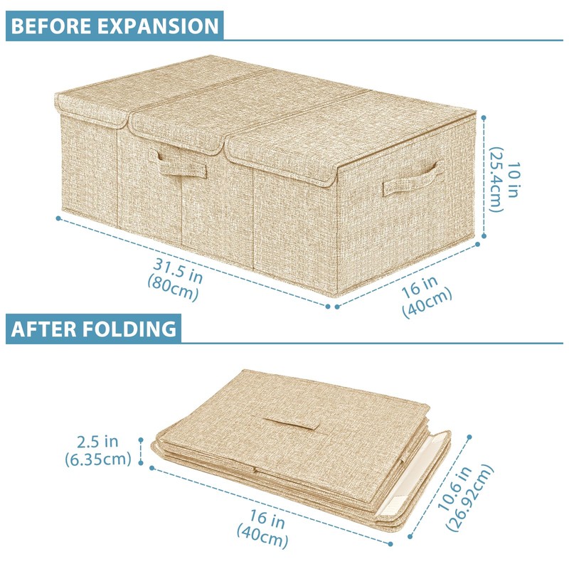 Hoyula Deep Under Bed Storage Container, 10" Tall Height Underbed