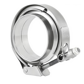 Elifecenter 2 inch Exhaust V Clamps Stainless Steel with ID 2" Male Female Flanges v-band Clamp Quick Release Latch Bolt