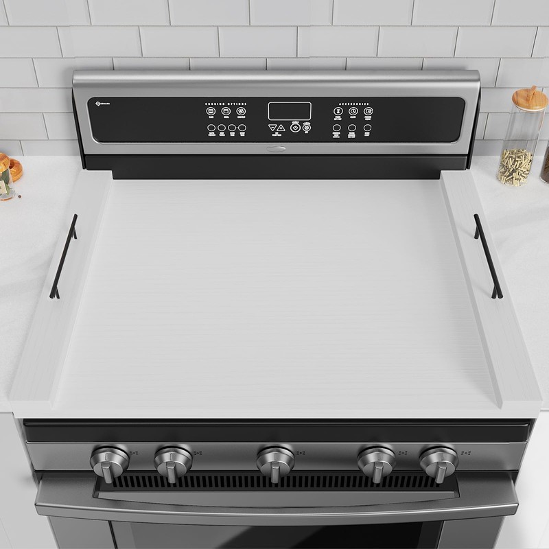 Noodle Board Stove Top Covers - White Wooden Stove Cover