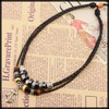 White Fang AZ089 Men's Necklace, Leather, Leather Cord, Equari, Retro