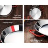 Stainless Steel Paella Pan with Red Handles (22 cm for