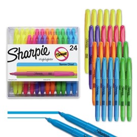 Marcadores Sharpie líquidos de bolsillo, de punta de cincel Resaltadores de colores surtidos, bolígrafos resaltadores con punta de cincel, 24 unidades