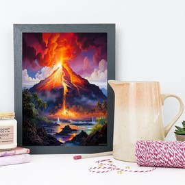 Volcano in Big Island Hawaii United States Colorful 5D Adult Diamond Art, DIY Diamond Painting Kit for Decor Canvas 12x16inch/30x40cm