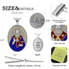 OigvcoTe St Nicholas Necklace Catholic Medal Pendant Enamel for Adults