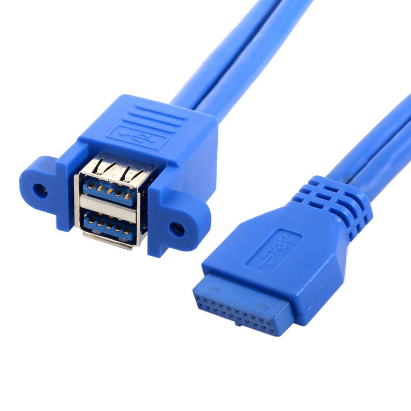 JSER Stackable USB 3.0 Female Panel Type to Motherboard 19Pin