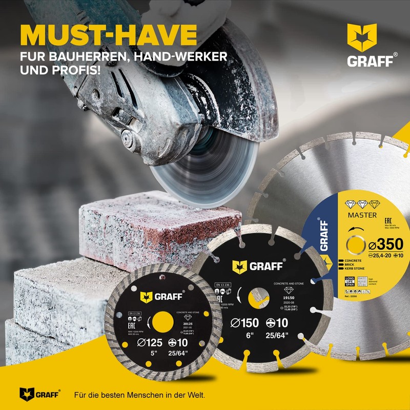 GRAFF Diamond Disc 125 mm for Stone, Concrete, Curb, Natural