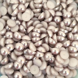 MajorCrafts® 200pcs 8mm Flat Back Half Round Resin Pearls Craft Embellishments (Dark Grey C19)