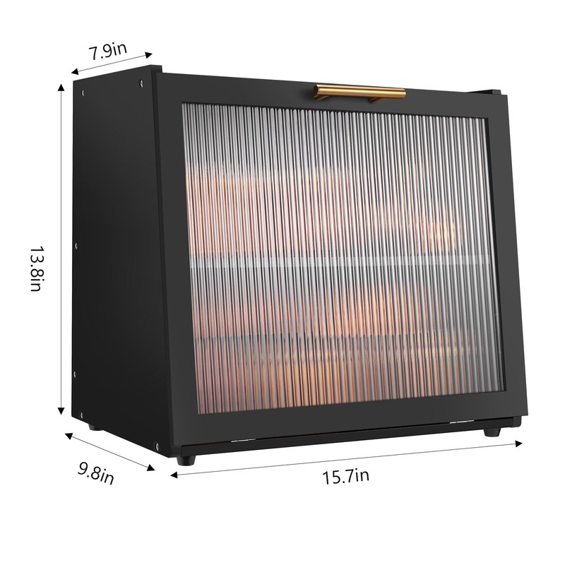 Joyvilla Double Layer Bamboo Bread Box for Kitchen Countertop, Bread