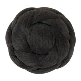 IMISSU Medium Size Instant Updo Wig Braided Hair Bun Chignon for Dancers Hair Cover Donut Hairpiece Scrunchie (Brown)