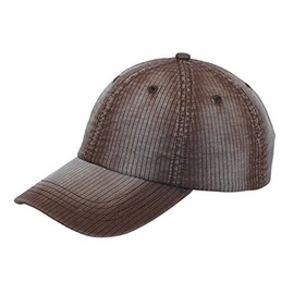 G Men's Low Profile Pinstripe Cotton Washed Adjustable Cap (Brown)