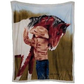 Animal World Horse Crazy Sherpa Reversible Throw