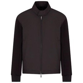 Armani Exchange Men's Boned Cotton Bomber, Black, Medium