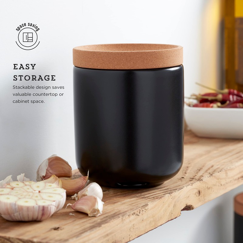 Ceramic and Cork Breathable Garlic Keeper to Allow Air Flow