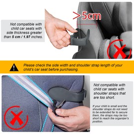 Doytn Car Seat Strap Organizer Clip – Keep Harness Straps Neat & Easily Accessible – Prevents Twisting & Tangling – Universal Fit for Infant, Toddler, and Booster Seats – Quick Installation (Grey)