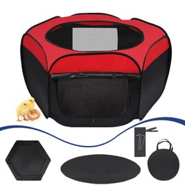 Brooder Box for Chicks Starter Kit - Upgraded Dual Door Collapsible Large Chicken Pen, Easy to Clean Chicken Coop Supplies for Ducks, Quail, Cats, or Dogs, Holds Up to 20 Chicks