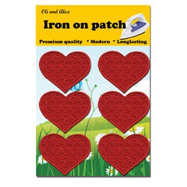 Iron On Patches - Red Heart Patch 6 pcs Iron On Patch Embroidered Applique2.2 x 1.8 inches - 5.6 x 4.7 cm - A-25