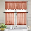 MIULEE Terracotta Sheer Valance Linen Textured Look Half Window Curtain,