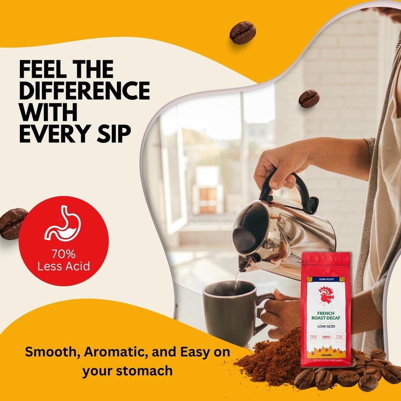 Puroast Low Acid Coffee Decaf | Decaf French Roast Ground