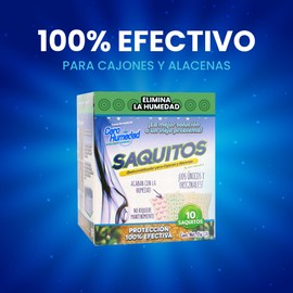 Cero Humedad Deshumidificador costalitos para cajones y Bolsas 10 pzas