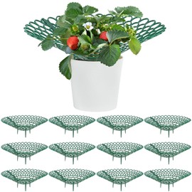 Beautywen 12 Pcs Strawberry Supports Petal-shaped Strawberry Stand Plastic Fruits Growing Rack Balcony Vegetable Rack Planting Garden Accessories with 3 Sturdy Legs for Vegetable Garden Orchard