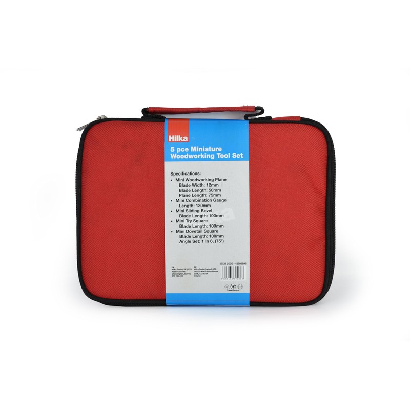 Hilka 43909806 5 PCE Miniature Woodworking Tool Set in Bag