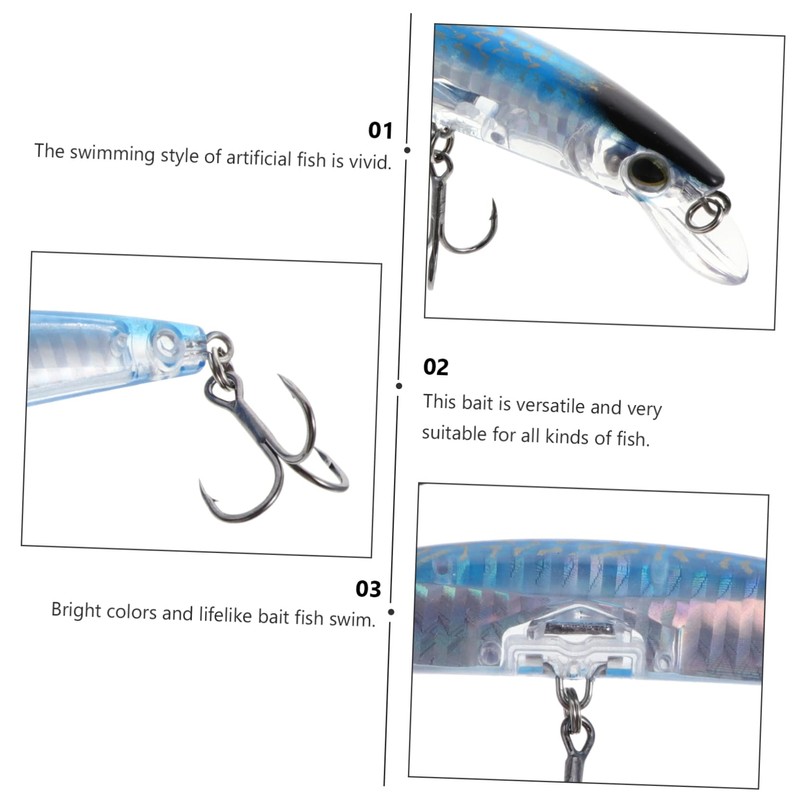 KOMBIUDA Bionic Simulation Fishing Bait Lifelike Minnow Lure Dazzling Reflection