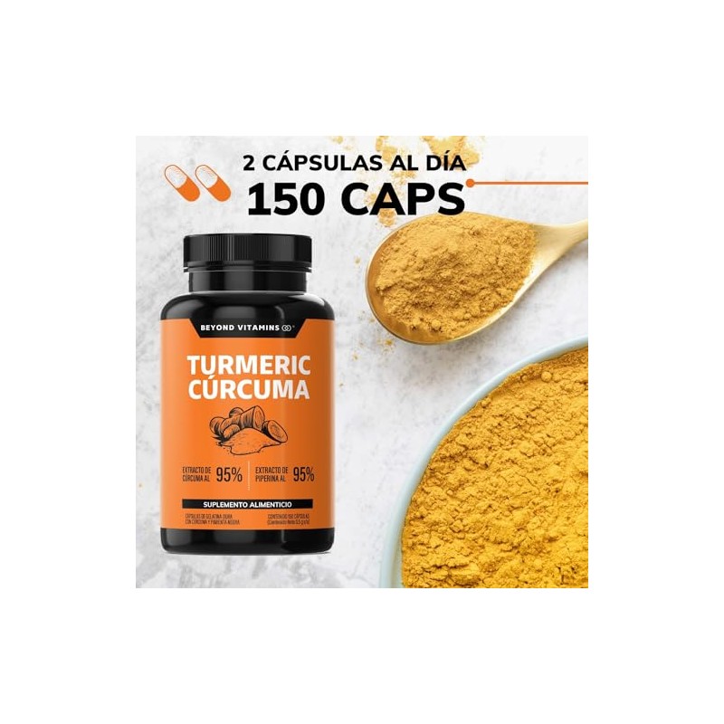 Turmeric Cúrcuma con Extracto de Raíz de Cúrcuma Estandarizada al