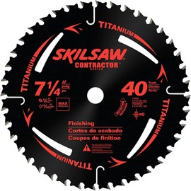 SKIL 75940 Titanium 7-1/4-Inch 40 Tooth ATB Thin Kerf Crosscutting Saw Blade with 5/8-Inch and Diamond Knockout Arbor