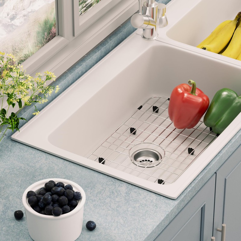 Kitchen Sink Protector,25.1"L X 12.8"W Sink Bottom Grid with Corner