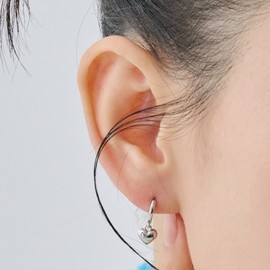 Gold&Deer 14K Goldfield Mini Heart Drop One-Touch Earrings White Gold / 골드앤디어 14K 골드필드 미니 하트드롭 원터치 귀걸이 화이트골드