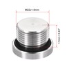 uxcell Stainless Steel Inner Hex Head M22x1.5 Pipe Fitting Plug