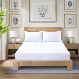 CHARKHAH Polycotton Fitted Sheet for Single Double King Super King Bed 200 Thread Count Anti Wrinkle Plain Bedding 25 cm Extra Deep Fitted Sheets Cover with Elastic Edges (White, King)