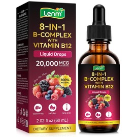 Vitamin B Complex with Vitamin B12 Drops, Sublingual Methylcobalamin B12 Supplement, Energy Metabolism & Daily Wellness Support, Berry Mix Flavor - 60ml