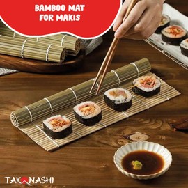 Original Cup Takonashi® - Special Maki Bamboo Mat - 23 x 24 cm - Easily Make Sushi Trays - Easy to Use Kitchen Accessory - OriginalCup®