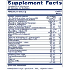 Vitanica Women's Symmetry, High Potency Daily Multivitamin, Vegan/Vegetarian, 180 Capsules