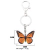 WEVENI Acrylic Monarch Butterfly Keychain Accessories Keyring For Women Girl