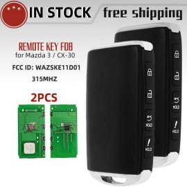 homeautoparts-us 2 NEW FOR 2019-2024 MAZDA 3 CX-30 SMART KEY PROXIMITY REMOTE FOB WAZSKE11D01