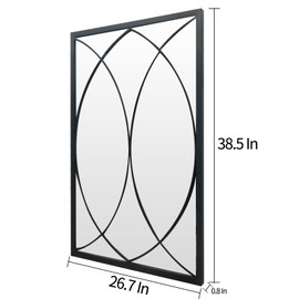 HQiJun Wall Mirror Decorative Mirrors Farmhouse for Living Room Bedroom Entryway Bathroom Vanity (black2)