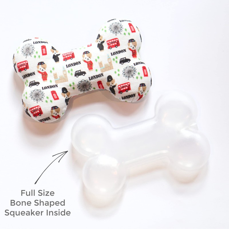 Pet London British Squeaker Bone Dog Toy-Full size squeaky insert