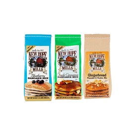 New Hope Mills Blueberry, Apple Cinammon & Gingerbread Pancake Mix Variety 3-Pack